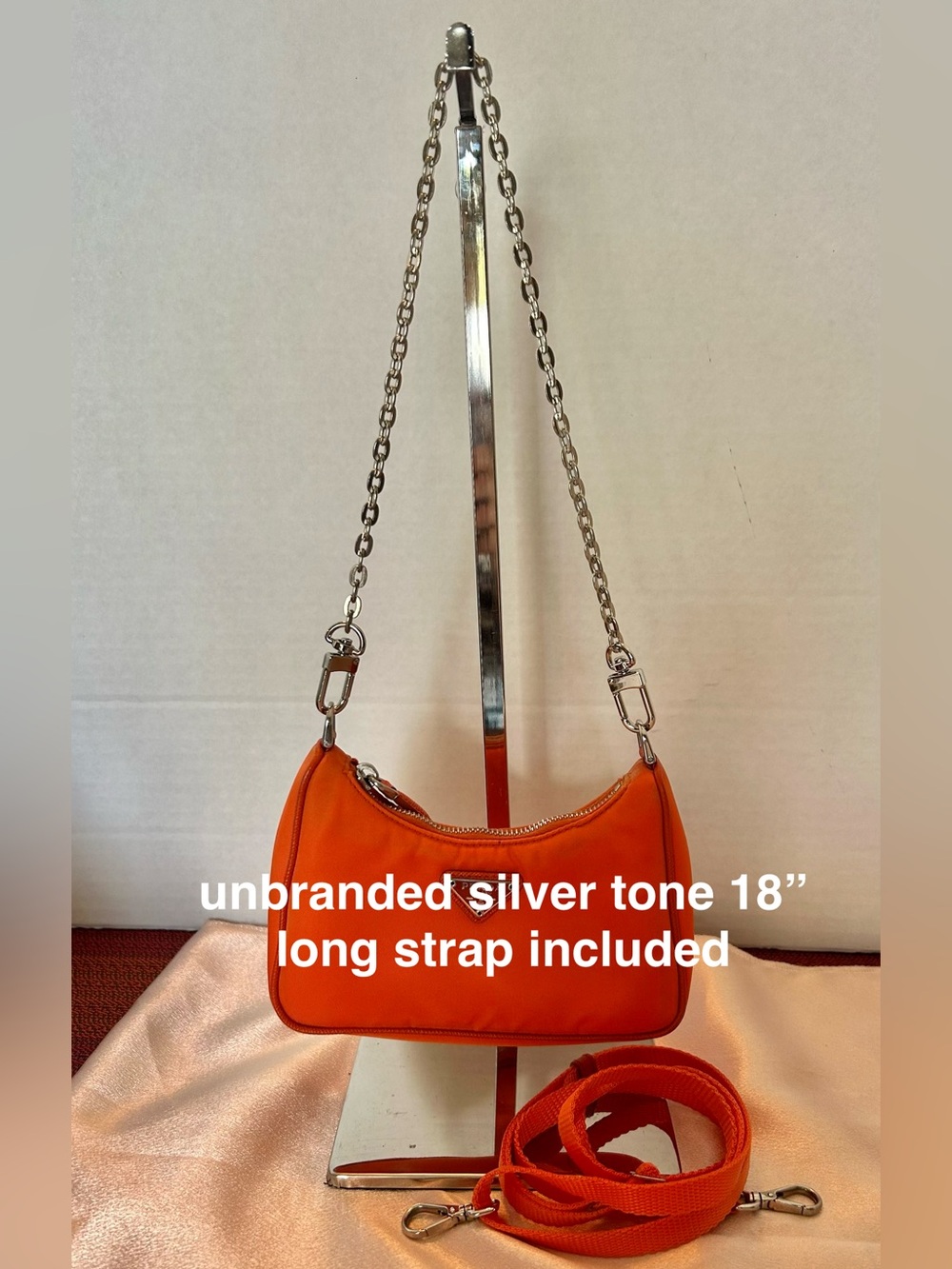 Auth. Prada Orange Tessuto Nylon MINI Bag - Picture 4 of 15